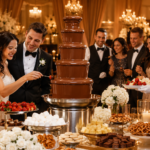 How Do You Plan a Buffet with a Chocolate Fountain for Large Wedding Receptions?